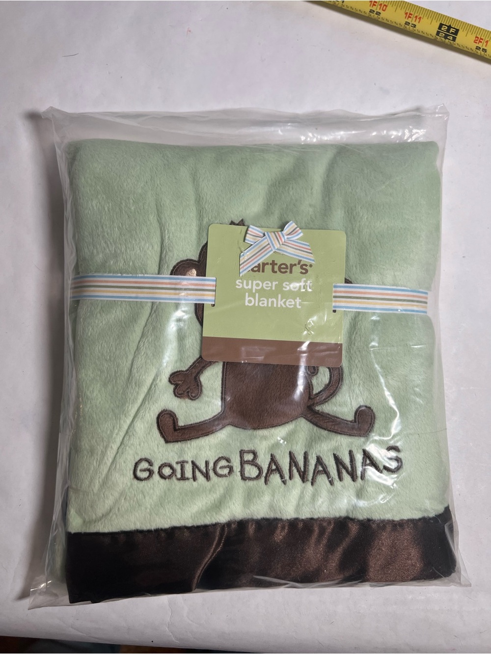 Carter's Super Soft 'Going Bananas' Baby Blanket - Light Green 30x40